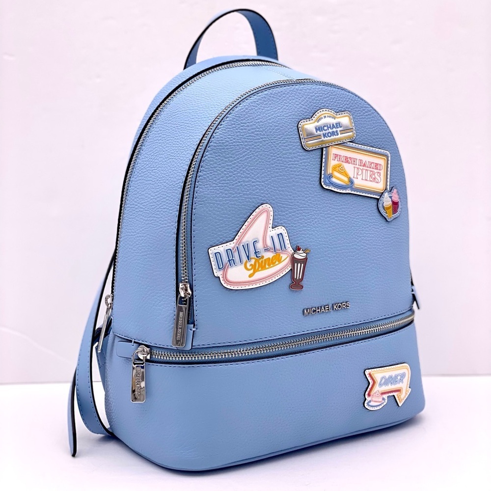 Michael Kors Blue Backpack with Patches - Picture 10 of 15